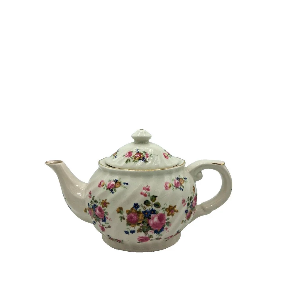 Vintage Collectible Staffordshire Fine Ceramic Floral Pattern Teapot - Picture 5 of 15